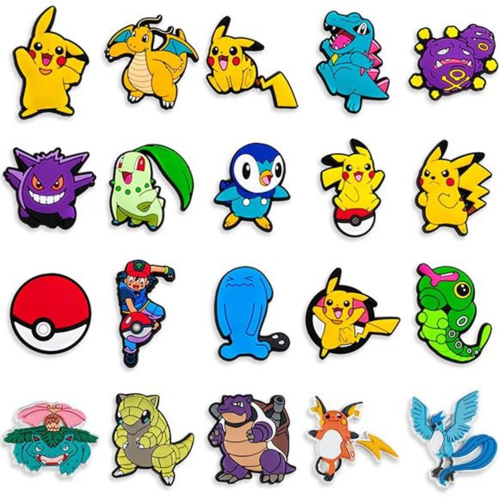 21 pcs Pokémon Shoe Charms For Crocs